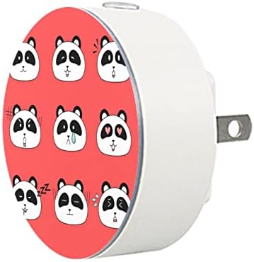 2 paketa Plug-in Nightlight LED Night Light Panda sa senzorom sumrak-to-Dawn za dečiju sobu, dečiju sobu, kuhinju, hodnik
