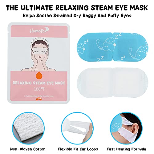 HOMEFOX 16 Pack parna maska za oči za suhu njegu očiju - Bulk jednokratna grijaća maska za oči za tamne krugove i rasterećenje natečenosti