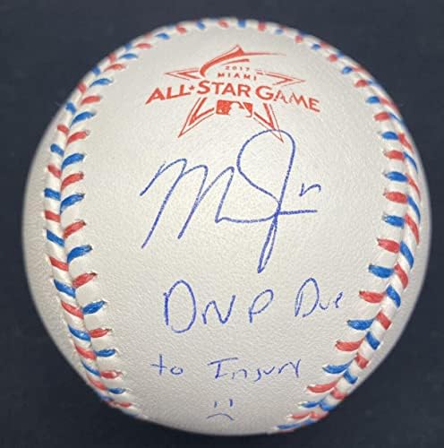Mike pastrmka DNP zbog povrede: (potpisan 2017. All Star Game logo bejzbol mlb holo - autogramirani bejzbol