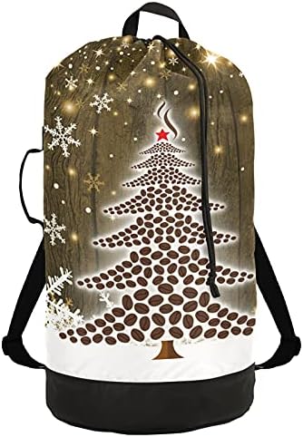 Shinning božićno drvce snowflakes torba za pranje veša Heavy Duty ruksak za pranje veša sa naramenicama i ručkama putna torba za pranje