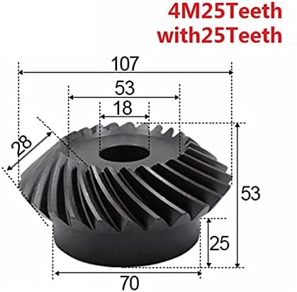 ZHENGGUIFANG ZGF-BR 2kom 1:1 zupčanik 4 modul 25 zuba i 25T unutrašnja rupa 18mm zupčanici od ugljeničnog čelika sa 90 stepeni