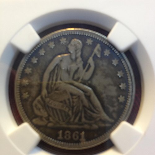 1861 Sjedeće slobode polovine dolara 50 centi VF Detalji NGC