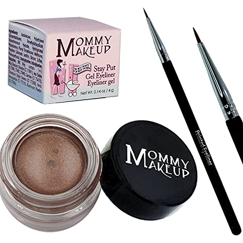 Mommy Makeup [Bundle-Save 20%] vodootporna stay Put Gel olovka za oči u čokoladnom Cvrčku + šiljasta četka za oči