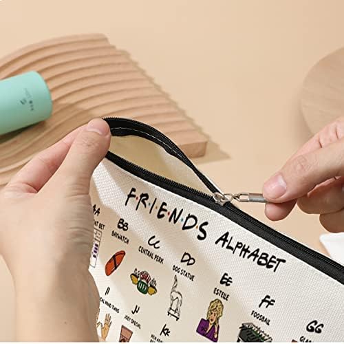 Funny Friend Alphabet Cosmetic Bag Friend Fans Inspired Gift TV Show Merchandise Makeup Bag friends Gifts for Women Friends Teen Girls