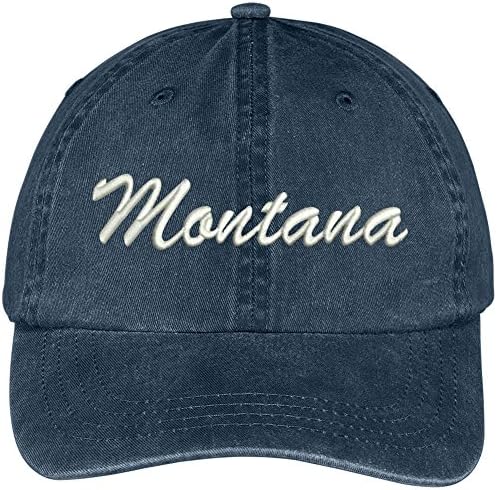 Moderna Prodavnica Odjeće Montana State Vezena Niskoprofilna Podesiva Pamučna Kapa