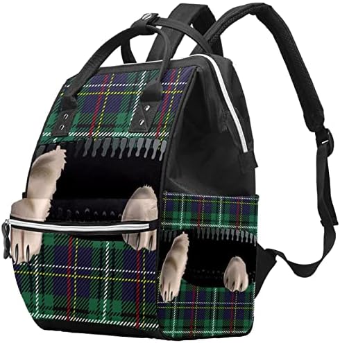 Guerotkr putni ruksak, vrećice za pelene, ruksak pelena, plairana zelena mačka šapa
