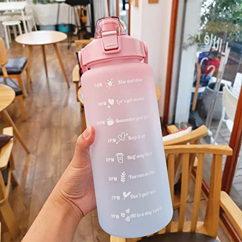 2L boca vode sa slamnim vremenskim markerom plastične čaše za vodu Veliki kapacitet zamrznutim sportskim bočicama Botella de Agua