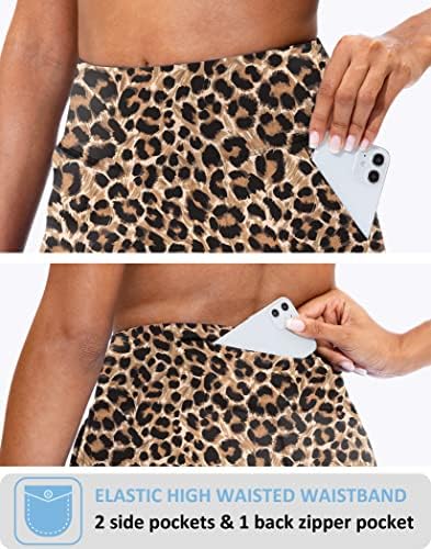 Santiny Bermuda kratke hlače za žene sa džepom sa patentnim zatvaračem Žene visoke struke duge kratke hlače za trčanje treninga Atletika