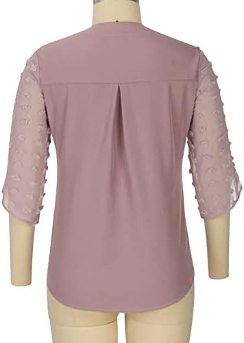 Duhovi za žene za žene Modni casual Solid V-izrez labav majica kratkih rukava Top bluza Pulover Party Flow floto