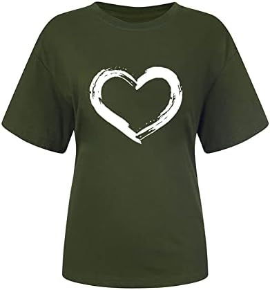 Odjeća s kratkim rukavima Pamuk Crew Crt Heart Love Graphic Lounge bluza majica za ženske padajuće ljetne košulje WY WY