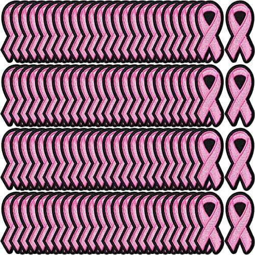 Bulk Pink Ribbon Ricer za dojku Iron na naljepnicama Zakrpe za mrlje na izvezenim mrljama zakrpe za patch Applique za šivanje odjeće