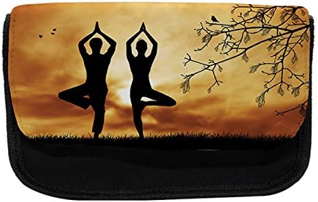 Lunarna futrola za jogu, par radi joga na otvorenom, olovka tkanina s dvostrukim zatvaračem, 8,5 x 5,5, tamno narančasto marelica