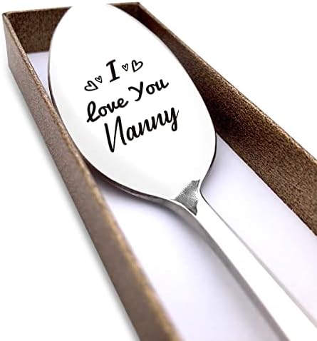 Volim te Nanny Spoon ugravirani smiješni poklon za dadilju majku, sladoled čaj kafa žitarice Lover kašika najbolji Nana pokloni