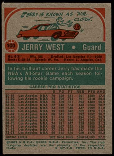 1973 TOPPS 100 Jerry zapad Los Angeles Lakers VG Lakers WVU