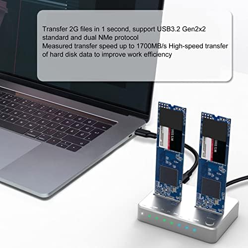 Vbestlife M. 2 NVMe priključna stanica, M. 2 NVMe SATA NGFF 2bay SSD priključna stanica Duplikator, 20Gbps USB C 3.2 Gen2 Clone Dual