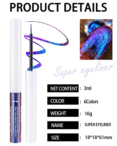 Chameleon Glitter Eyeliner Liquid, plava ljubičasta metalik satenska visoko pigmentirana boja Multi-reflektivna olovka za sjenilo