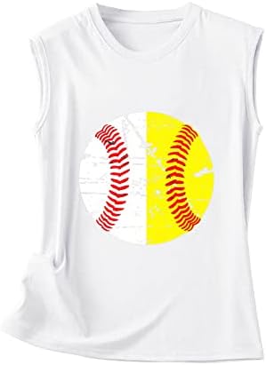 Baseball mama tenkovi žene povremene grafičke majice kratkih majica bez rukava za puštanje ljetnih vrhova Slatka utakmica pokloni