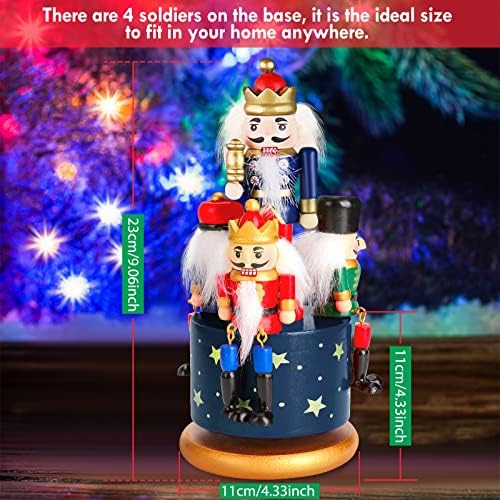 SUKESIAI ručno rađena drvena Orašar Božićna muzička kutija, vojnička figura drvena muzička kutija Orašar ukrasi figure muzička kutija