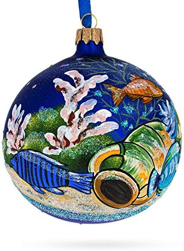 Šareni Ribe Akvarijum Staklena Lopta Božić Ornament 4 Inča