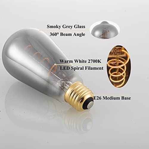 12v Edison sijalica Vintage toplo Bijela 2700k E26 Srednja baza, DC/AC 12V 24V 36V Antikna fleksibilna spiralna LED žarulja sa žarnom