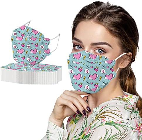 JMETRIE 50kom jednokratna maska za lice za odrasle, maska za štampanje cvijeća maska za lice prozračna udobna maska za muškarce žene