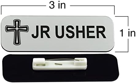 Jr Usher 1 x 3 Oznaka sa imenom / značka, brušeno zlato, unakrsni dizajn