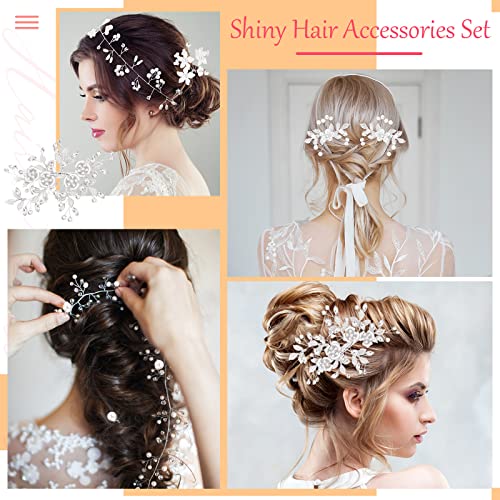 10 komada vjenčanje Rhinestone Clip Bride hair Comb Set Bridal u obliku Pearl Hair Clip Crystal Silver Hair Pins cvijet Clip Head