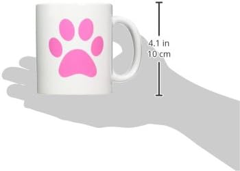 3drose Hot Pink paw print na bijeloj-girly animal pawprint-slatki crtić... - Mugs.