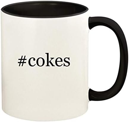 Knick Knack Gifts cokes-11oz Hashtag keramička ručka u boji i unutrašnja šolja za kafu, Crna