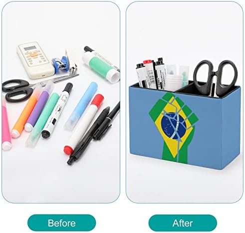 Brazilska Zastava otporna na PU kožnu olovku držač za olovke čaša za stol Organizator futrola za desktop kancelarijski kontejner za