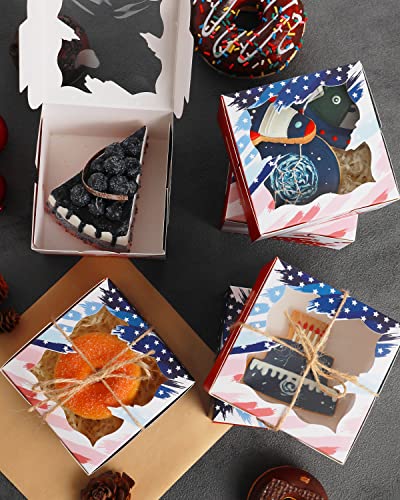 Kutija za pekaru zastave SAD-a s originalnim jedinstvenim dizajnom 4*4*2.5 inch/55kom Macaron kutije male kutije za pecivo sa krofnama