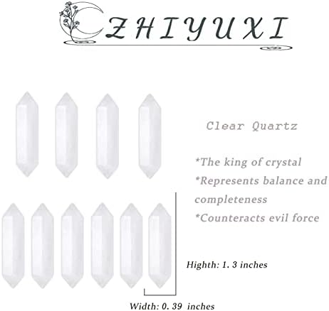 Zhiyuxi bistri kremenske kristalne tačke štapići i 8pcs srce kristalno kamenje reiki energetski bilans sreća meditacija drama