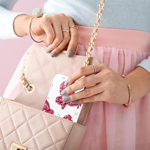 ORYUEKAN ruž za usne sa ogledalom slatka prenosiva torba za šminkanje kozmetička torbica, apstraktni Grafiti Art Pink Bird Lovely