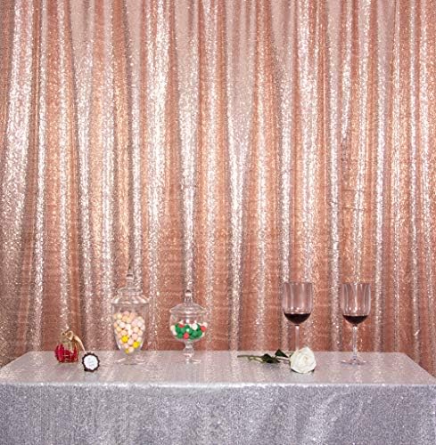 Kvadratna pozadina sa šljokicama netransparentna pozadina svjetlucava zavjesa za vjenčanje 6FT x 6FT ružičasto zlato