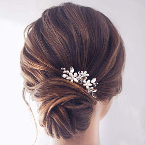 Jakawin Bride Wedding Pearl igle za kosu Bridal Hair Accessories srebrni komad kose za žene i djevojke HP065 free size