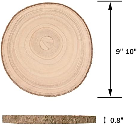 WILLOWDALE 5kom velike drvene kriške za središnje dijelove, 9-10 inča nedovršeni drveni krugovi za zanate Rustikalni drveni okrugli