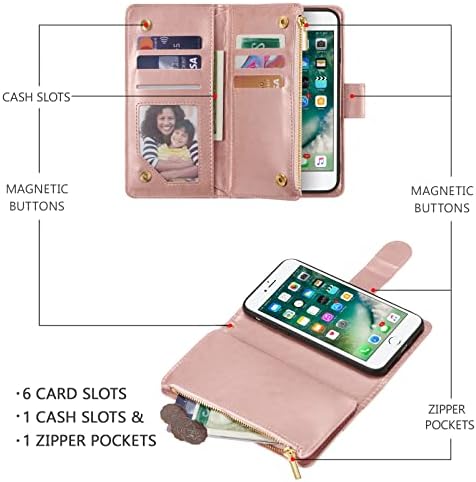 UEEBAI torbica za novčanik za Samsung Galaxy A14 5G, PU kožna magnetno zatvaranje torbica sa patentnim zatvaračem džepna futrola za