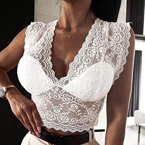 Ženska čipka Bralette Wire Besplatna grudnjaka TOP bežična križanja Back potpis čipke Bralette DEEP V Everyday Čipka donje rublje