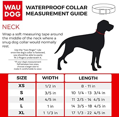 WAUDOG kožna ovratnica sa NASA dizajnom - ogrlica za pse za srednje pse, male i velike pse - ogrlice za teške teške pse sa trajnim