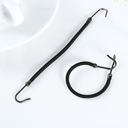 Frcolor Crni držač za kuku za kosu sa kukama elastične gumice za oblikovanje kose, pakovanje od 20 komada