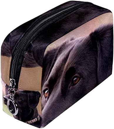 Tbouobt kozmetička torba za žene, vreće za šminku Sobno toaletni torbica Putni poklon, crni pas lijepa životinja