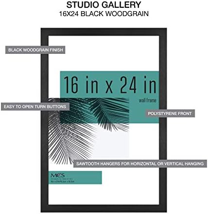 MCS Studio Gallery Frame, Crna Woodgrain, 16 x 24 u, jedan