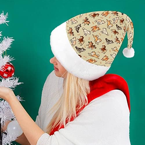 Slatka Yorkie pas Božić šešir meka pliš Santa kapa Funny Beanie za Božić Nova Godina svečana zabava