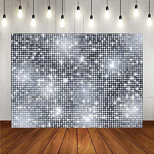 Lofaris Silver Flash kvadrat pozadina za fotografiju Shinning Sequin zidne ploče Shimmer zid rođendansko vjenčanje Baby tuš slatko