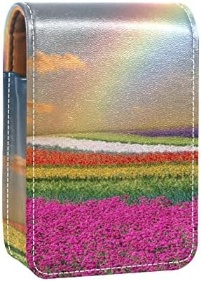 Mini ruž za usne sa ogledalom za torbicu, Rainbow Flowers field Portable Case Holder Organization