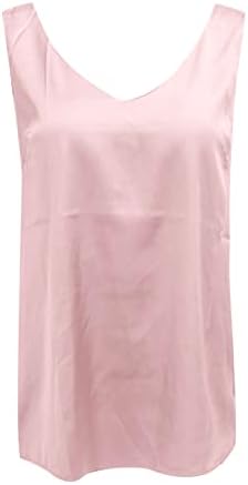 GDJGTA Tank Tops za žene V vrat svilene ljetne satenske bluze bez rukava osnovne majice od Kamizola