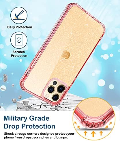MTVOox Crystal Glitter dizajniran za iPhone 12 Pro Max Case, [ne žutiling] Bling Clear & Craft Otporni Zaštitni iskrik Sparkle poklopac