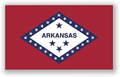Naljepnica naljepnica od 2 paketa Arkansas Državna zastava | 5 inča za 3 inča | Vinil vrhunskog kvaliteta | PD310