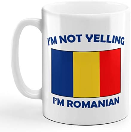 Ne vičem ja sam rumunski Rumunija Rumuni keramička kafa čaj Šolja Kup Holiday Božić Hanuka poklon za muškarce & žene