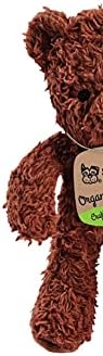 Spunky PUP Organic Pamuk Bear Toy | Mala igračka za kuhanje | Izdržljiv jak dvostruki slojevi i šive | Prirodna kokosova ljuska punjena